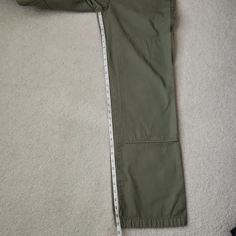 TORY BURCH Carpenter Pants Olive Green Wide Barrel Leg Pants Size 28